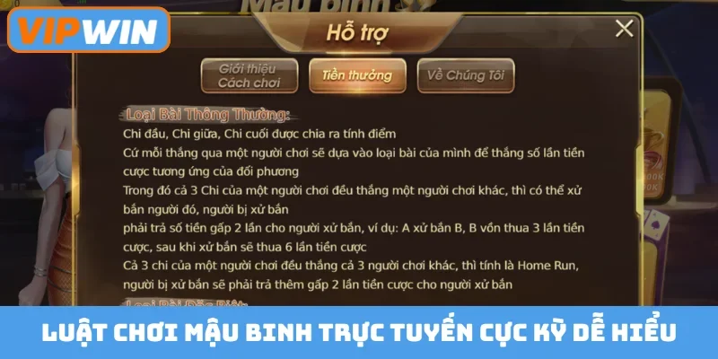 Luật chơi mậu binh trực tuyến cực kỳ dễ hiểu