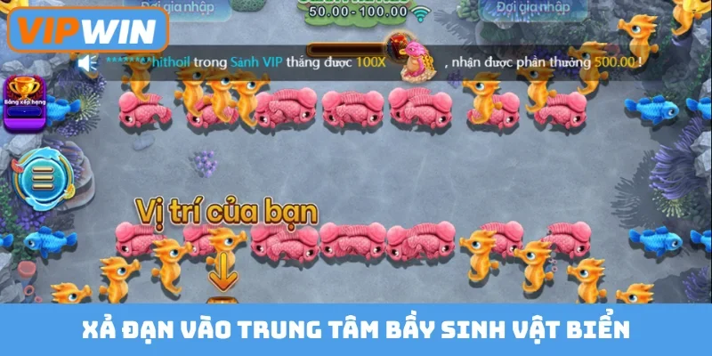 Xả đạn vào trung tâm bầy sinh vật biển